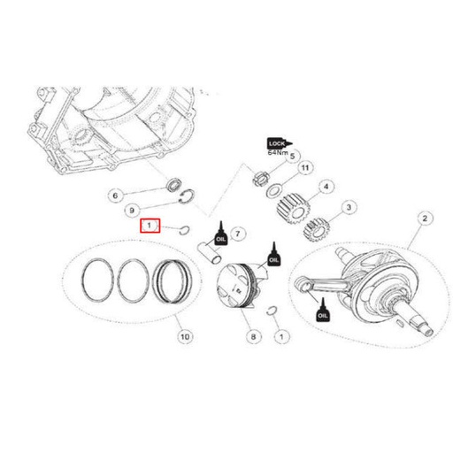 [86453] Clip pistón motor Daytona Anima