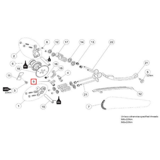 [89681] Eje descompresor con contrapeso V3 motor Daytona Anima 190