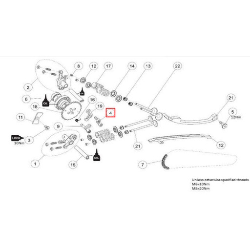 [86883] Tornillo piñón arbol de levas M6x16 motor Daytona Anima