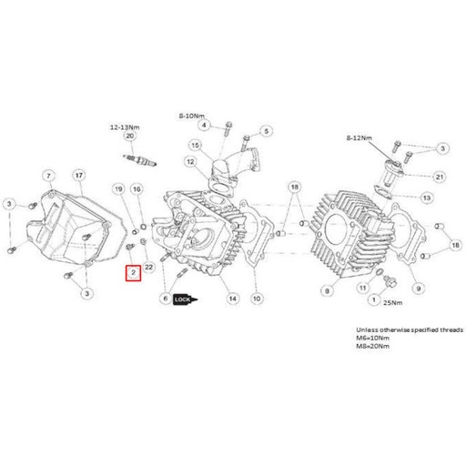 [85877] Tornillo culata M6x12 motor Daytona Anima