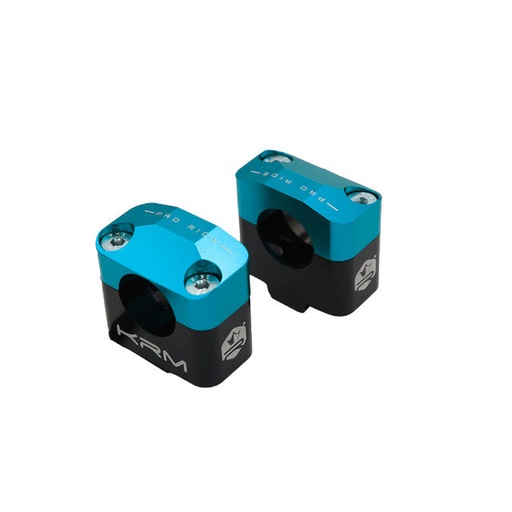 [KR596F] Torretas de manillar 28mm KRM - negro/turquesa