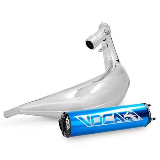 [VCR-RD38192/BLBK] Escape Derbi Senda/DRD / Aprilia RX/SX VOCA Cross Chromed 50/70cc (CE) - Silenciador azul