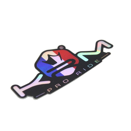 [KR041F] Pegatina holográfica KRM Pro Ride 8x4cm - blanco/rojo/azul