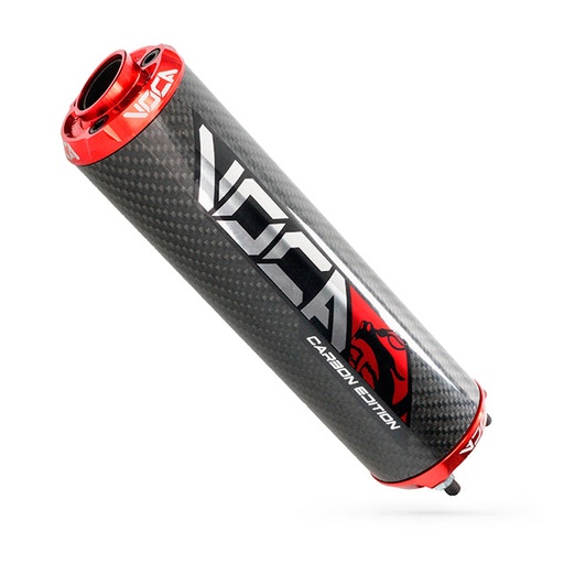 [VCR-RD30400/CARE] Silenciador VOCA Carbon CNC anodizado - rojo