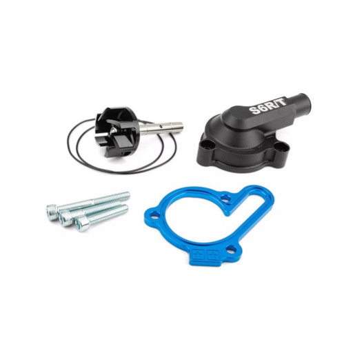 [S6-SSP593WP/BL] Bomba de agua large flow con tapa Derbi Euro3 / 4 Stage6 - azul