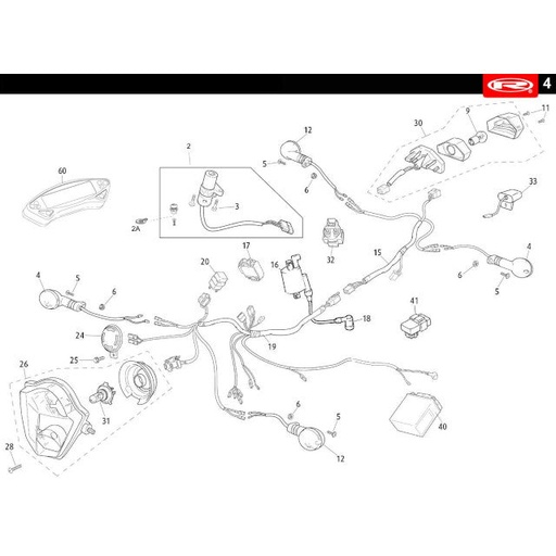 [0/000.160.6017] Instalación eléctrica trasera Rieju Marathon 125 AC
