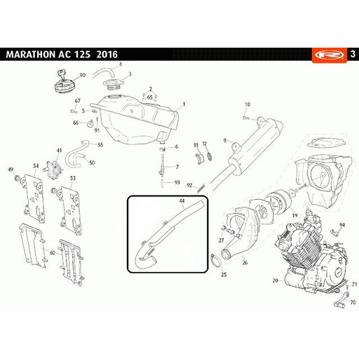 [0/000.290.6022] Colector escape Rieju Marathon 125 AC 12-18