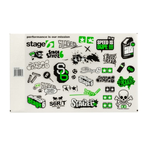 [S6-0504/GR] Kit de pegatinas A4 Stage6 - verde
