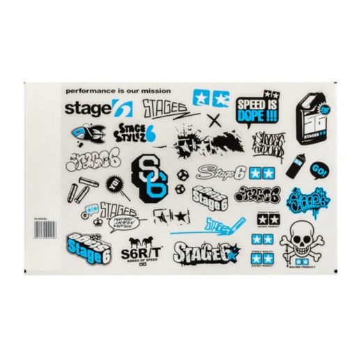 [S6-0504/BL] Kit de pegatinas A4 Stage6 - azul