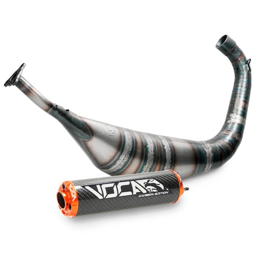 [VCR-RD30192.01.CAOR] Escape Derbi Senda Carbon Racing 70/80cc VOCA - silenciador cazoleta naranja