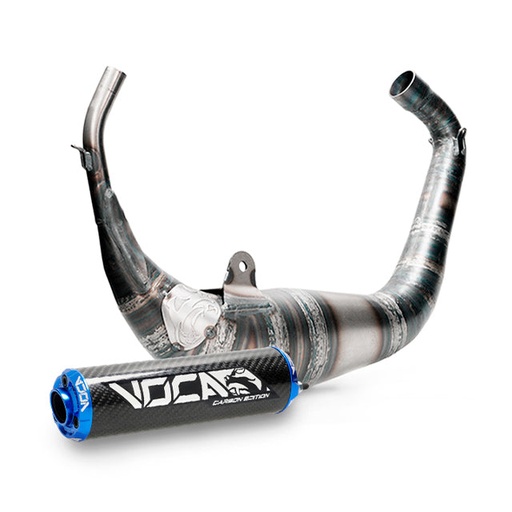 [VCR-RD30193.01.CABL] Escape Aprilia RS >2006 Derbi GPR >2004 Carbon Racing 80cc VOCA salida bajo culín - silenciador cazoleta azul