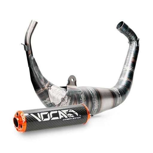 [VCR-RD30193.01.CAOR] Escape Aprilia RS >2006 Derbi GPR >2004 Carbon Racing 80cc VOCA salida bajo culín - silenciador cazoleta naranja