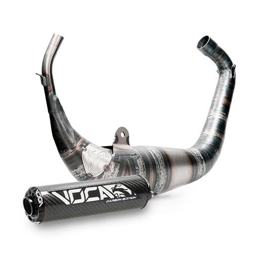 [VCR-RD30193.01.CABK] Escape Aprilia RS >2006 Derbi GPR >2004 Carbon Racing 80cc VOCA salida bajo culín - silenciador cazoleta negra