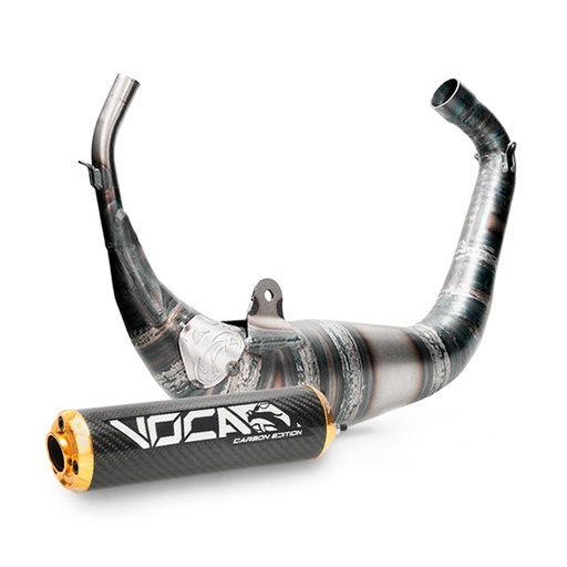 [VCR-RD30193.01.CAGO] Escape Aprilia RS >2006 Derbi GPR >2004 Carbon Racing 80cc VOCA salida bajo culín - silenciador cazoleta oro