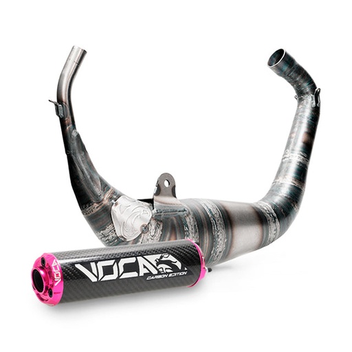 [VCR-RD30193.01.CAPI] Escape Aprilia RS >2006 Derbi GPR >2004 Carbon Racing 80cc VOCA salida bajo culín - silenciador cazoleta rosa