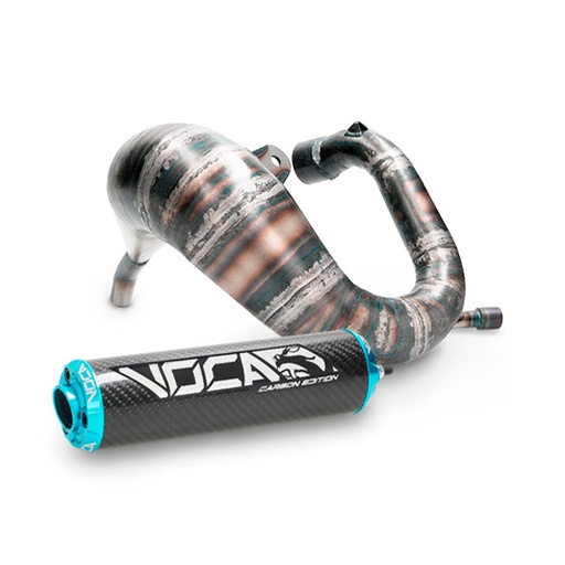 [VCR-RD37193.CC.CACY] Escape Derbi DRD Pro Cross Carbon 80 VOCA Racing - silenciador cazoleta azul cyan