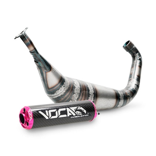 [VCR-RD35188.01.CAPI] Escape Minarelli AM6 Racing BigBore 90cc VOCA - silenciador cazoleta rosa
