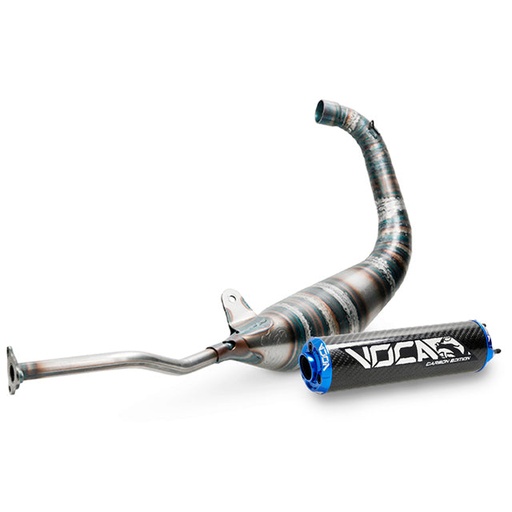 [VCR-RD30188.05.CABL] Escape Yamaha TZR >2003 / Aprilia RS 1999-2004 Racing Carbon 80cc Voca salida abajo - silenciador cazoleta azul