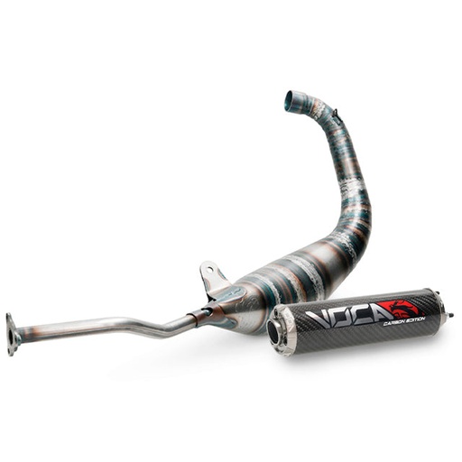 [VCR-RD30188.05.CAAL] Escape Yamaha TZR >2003 / Aprilia RS 1999-2004 Racing Carbon 80cc Voca salida abajo - silenciador cazoleta gris