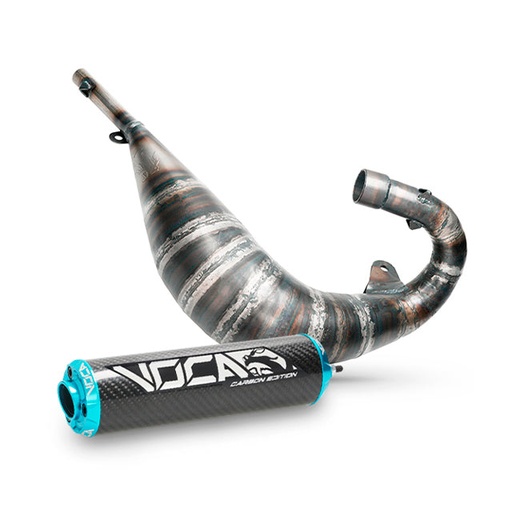[VCR-RD37184.CC.CACY] Escape VOCA Cross Carbon 80/90cc Sherco 50 SM-R / SE-R - silenciador cazoleta azul cyan