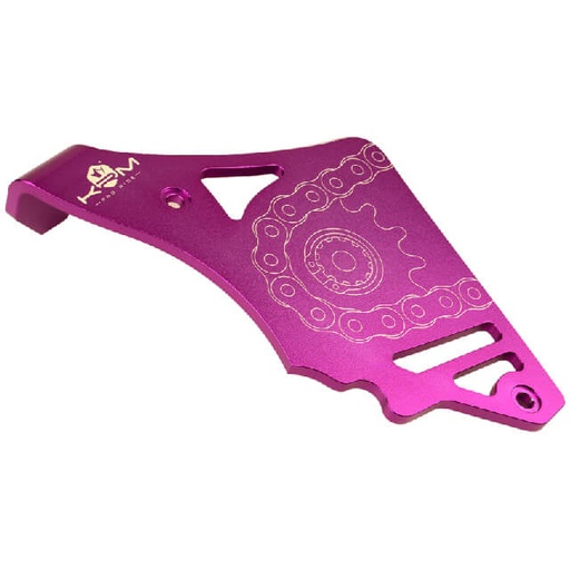 [KR803F] Tapa cubre piñón con tirante Minarelli AM6 aluminio KRM - rosa