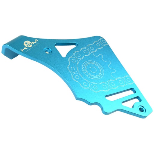 [KR806F] Tapa cubre piñón con tirante Minarelli AM6 aluminio KRM - turquesa