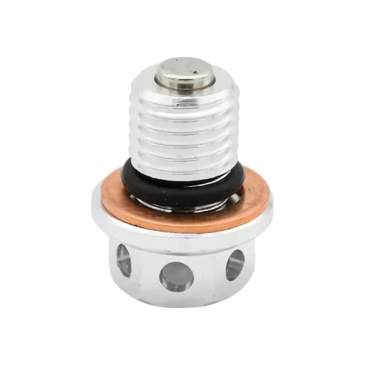 [AP100PB00ENG02.SI] Tapon vaciado imantado CNC plateado Pitbike Allpro