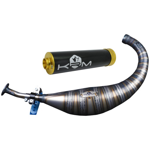 [KR124F/BK-GO] Escape Derbi 100-115cc KRM - Silenciador Negro/Oro