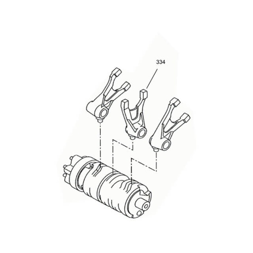[0/226.010.0003] Horquilla selectora de cambio 2ª WR9 Rieju RS3/Marathon 125