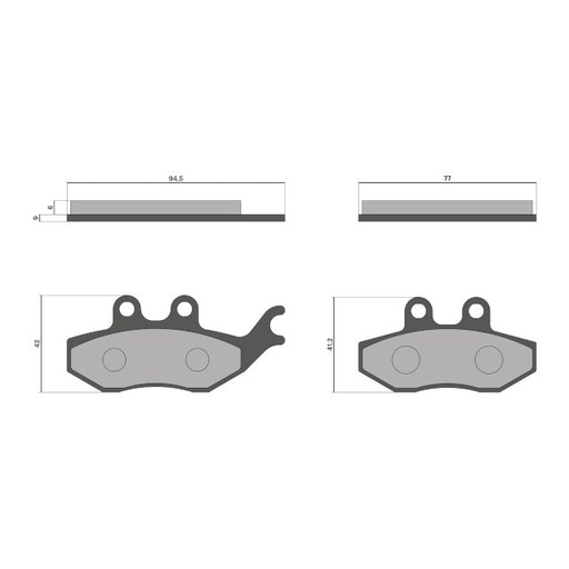 [6217433BB] Pastillas de freno traseras Piaggio Medley 125/150 euro 4-5 Malossi 
