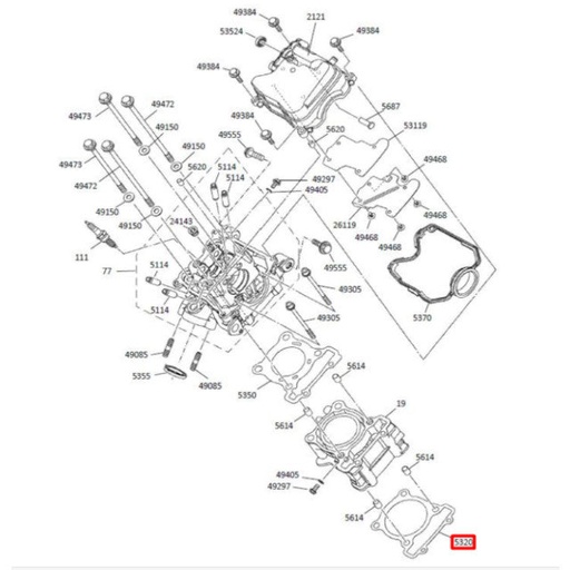 [0/229.001.0015] Junta base cilindro Rieju Marathon 125 22-24