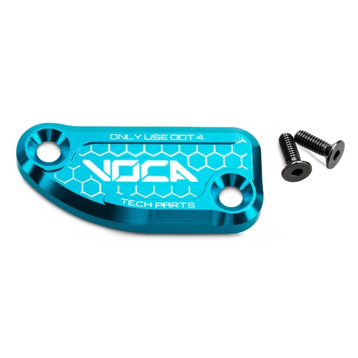 [VCR-SD760.35462/CY] Tapa bomba de freno trasero VOCA CNC Derbi Senda / Gilera / Aprilia SX - azul cyan