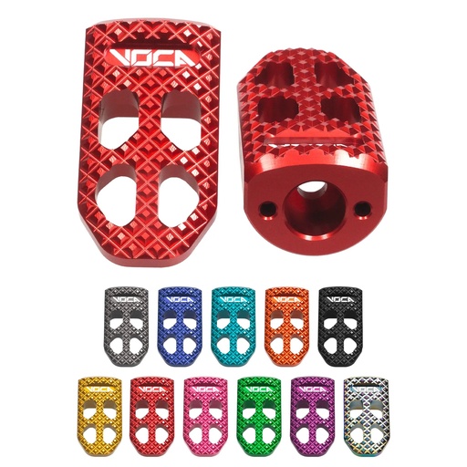 [VCR-RD06FRS/RE] Juego de estriberas piloto CNC VOCA Racing - rojo