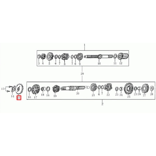 [0/227.008.0015] Piñón de ataque Rieju Marathon / Tango 125 Z15
