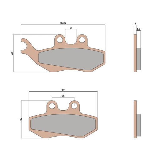 [6215011BS] Pastillas de freno Aprilia RS / Peugeot Satelis / Piaggio Beverly Malossi