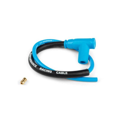 [S6-4510001/BL] Pipa de bujía 90º con cable Stage6 - azul