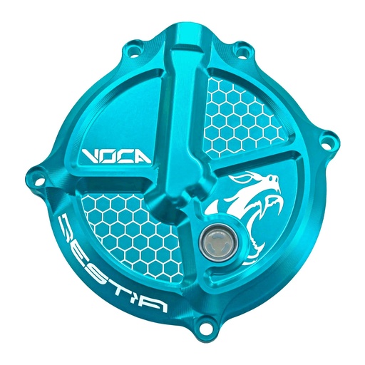[VCR-RD19193.COVER.2/CY] Tapa de discos de embrague Derbi Euro 3/4 VOCA CNC - azul cyan