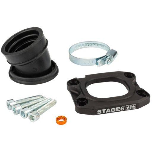 [S6-3318836/BK] Tobera de admisión Derbi / Minarelli AM6 d.40mm 360º Stage 6 - negro