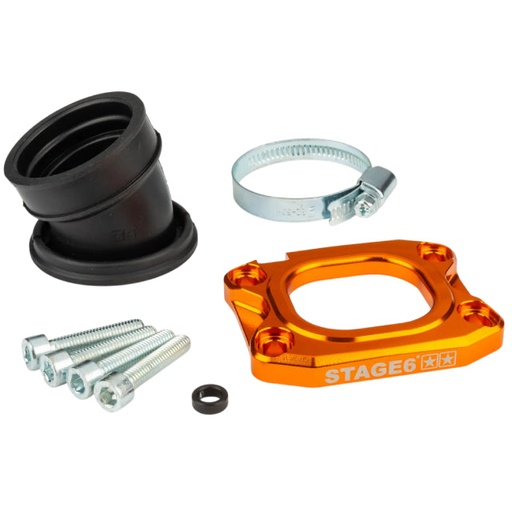 [S6-3318836/OR] Tobera de admisión Derbi / Minarelli AM6 d.30-34mm 360º Stage 6 - naranja