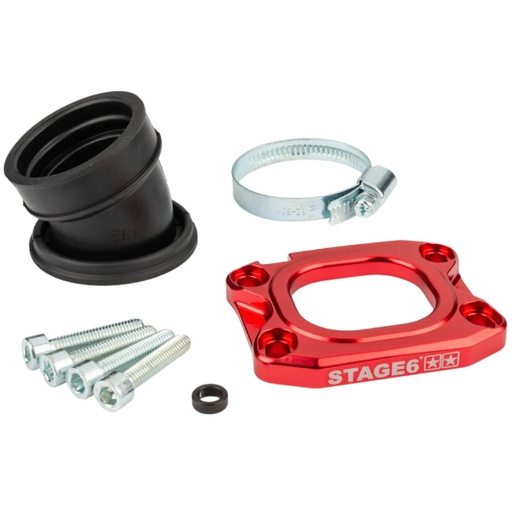 [S6-3318836/RE] Tobera de admisión Derbi / Minarelli AM6 d.30-34mm 360º Stage 6 - rojo