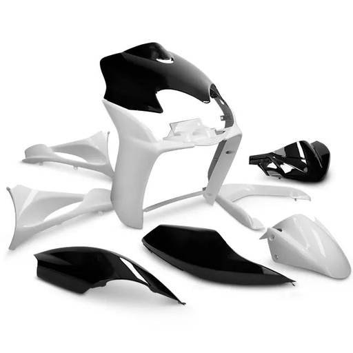[AP55BP10.995.YABK] Kit carenados Yamaha Jog R/RR / MBK Mach G 9 piezas AllPro - negro/blanco
