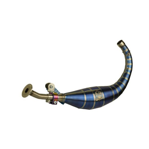 [KR753F-530] Bufanda de escape titanio azul KRM Minarelli AM6 70-80cc