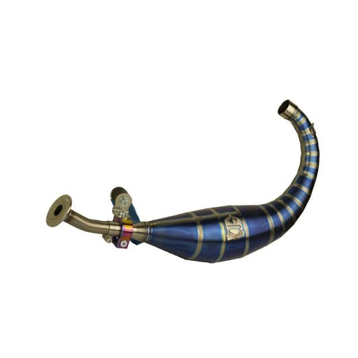 [KR756F-183] Bufanda de escape titanio azul KRM Derbi 90-100cc