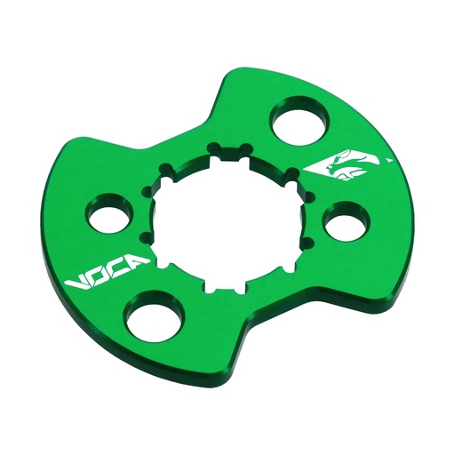 [VCR-RD420.193.PLT/GR] Pletina cierre piñón Derbi Euro 2 / 3 / 4 VOCA CNC - verde