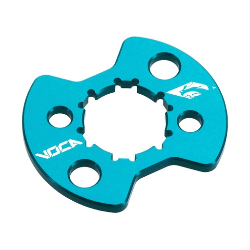 [VCR-RD420.193.PLT/CY] Pletina cierre piñón Derbi Euro 2 / 3 / 4 VOCA CNC - azul cyan