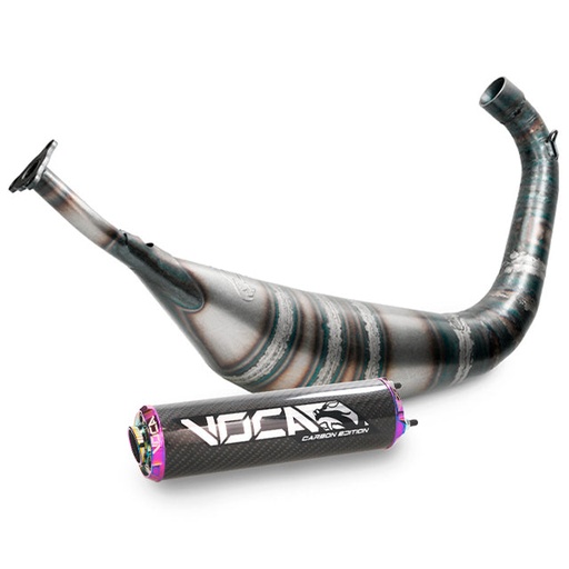 [VCR-RD30188.03.CATI] Escape HM Moto Cre Derapage Six SM Carbon Racing 70/80cc VOCA - silenciador cazoleta neocromado