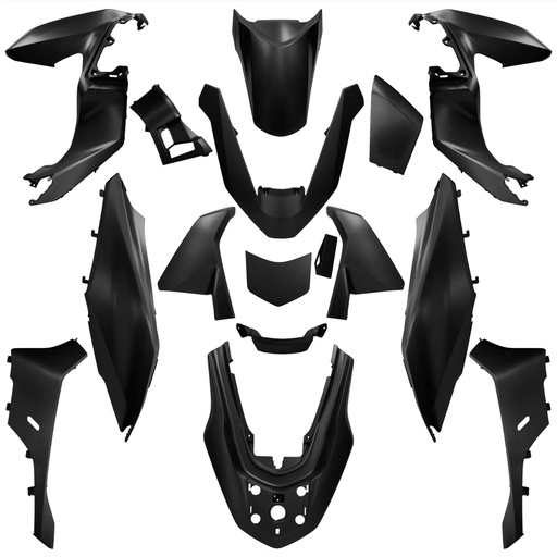 [AP55BP10.622.BM] Carenados Honda PCX 125 Euro 5+ >2025 K1Y 16 piezas Allpro - Negro mate metalizado Galaxy NHA76