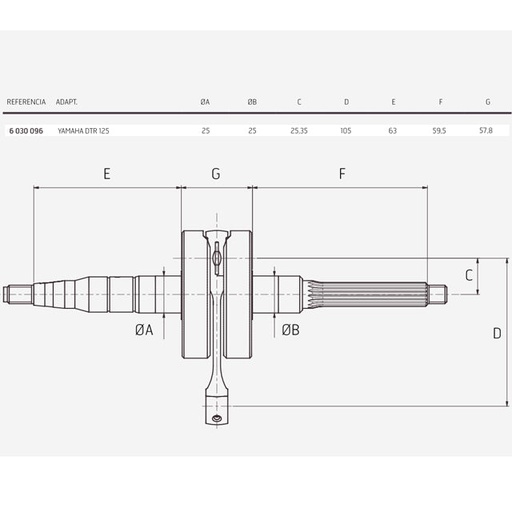 [6030096] Cigüeñal Yamaha DT125 R / TZR 125 Jasil Top Racing