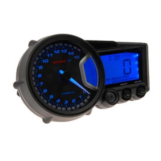 [BA010100] Marcador completo Koso RX2 - RPM/KM/VELOCIDAD/KM VIAJE - iluminación "multicolor" 2T/4T