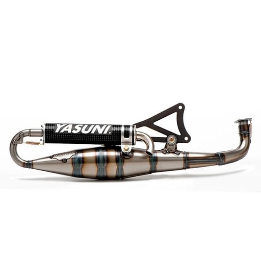 [TUB906C] Escape Minarelli horizontal silenciador carbono Yasuni Scooter Carrera 16 Black-Edition